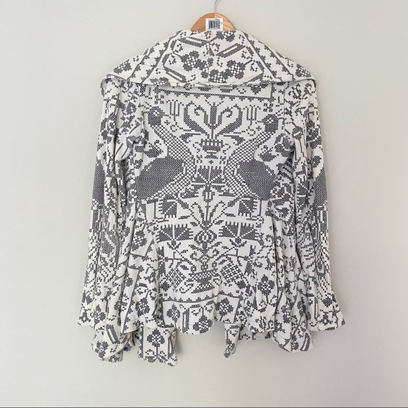 FREE PEOPLE Cream Peacock Crossstitch Needlepoint Jacket​ - Picture 7 of 14